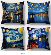 Poszewki na poduszki 4szt 45x45cm Vincent van Gogh obrazy noc gwiazdy 45229