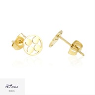 Eap16114 Kolczyki złocone sztyft koniczynki