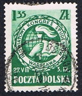 1953 Polska fi 674 - III Światowy Kongres Studentów w Warszawie