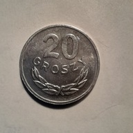 20 groszy 1985, piękna mennicza SKRĘTKA.