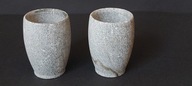 2 x kamienne kubeczki świeczniki vintage design