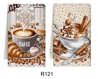 Ręcznik do rąk ścierka kuchenna zestaw 2 szt. kawa czekolada filiżanka R121