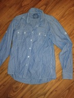 Koszula Bawełniana męska z długim rękawem w paski rozmiar L