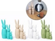 Zestaw Wielkanocnych Zajączków Króliczek Wielkanocny Styl Low Poly 3 szt