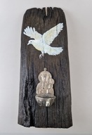 Gość w Dom, Aspersorium - Duch Święty gołąb i kropielnica na czarnym dębie