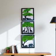 Obraz mech Chrobotek 160 cm Trzy obrazy Dekoracja do salonu Żywy obraz