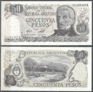 Argentyna - P-301 - 50 pesos - 1977 r - seria 71..B