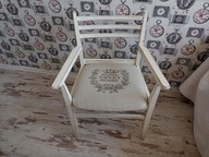 MALOWANY TAPICEROWANY FOTEL LEN, SHABBY, PO RENOWACJI