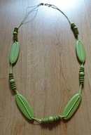 Naszyjnik wisiorek, drewno, korale