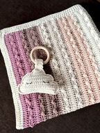 Kocyk dziecięcy na szydełku Tęcza+zawieszka Chmurka do łóżeczka/dywanik