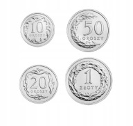 10 20 50 groszy 1zł 2019 - zestaw monet - STAL POWLEKANA - niski nakład