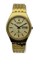 ZŁOCONY MĘSKI NARĘCZNY ZEGAREK CITIZEN CRYSTON LATA 70-TE - JEDYNY TAKI