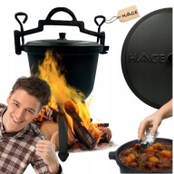 KOCIOŁEK ŻELIWNY GARNEK MYŚLIWSKI WĘGIERSKI 10L GRILL OGNISKO KOCIOŁ OGRÓD
