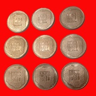 200 zł, XXX lat PRL 1974, mapka, zestaw 9 ztuk srebro Ag 625 razem 130,5g