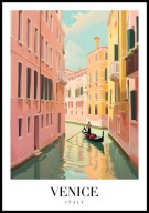 A2 PLAKAT MIASTO WENECJA WŁOCHY VENICE ITALY GONDOLA GONDOLIER