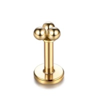 Labret złoty ozdobny - HELIX LOBE CONCH - 1,2/8