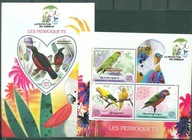 PTAKI-PAPUGI. REP.MADAGASKIRA. Mi Bl+ark.A**2017r.