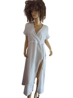 SUKIENKA z bawełny muślinowej z długim rozcięciem 38