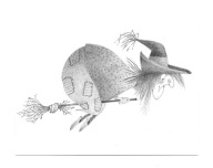 Pocztówka - Fiep Westendorp, Czarownica na miotle