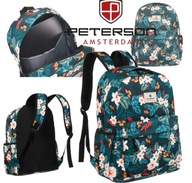 POJEMNY MIEJSKI PLECAK DAMSKI MLODZIEZOWY A4 ODPORNY NA WODĘ PETERSON