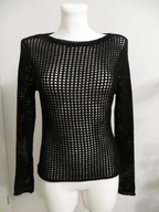 Bluzka sweter siateczkowy Stradivarius rozmiar S siateczka czarny