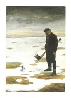 Pocztówka - T.Hocks, Człowiek z siekierą i drzewko, 2