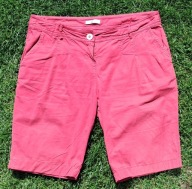 Spodenki szorty damskie Promod czerwone L/40 , pas 86 dł.50 BDB