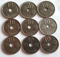 moneta Finlandia przedwojenna 10 pennia Fe 1943 1944 1945