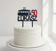 topper na tort dekoracja personalizacja WYBÓR KOLORÓW TRAMWAJ!!!