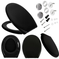 DESKA SEDESOWA CZARNA WOLNOOPADAJĄCA CERSANIT UNIWERSALNA KOŁO ROCA KLOZET