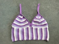 H&M krótki top bralet szydełkowy splot xs 34 plażowy idealny na lato