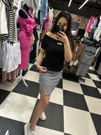 Spódniczka mini czarno-białe paski Laki Couture M/L !!!