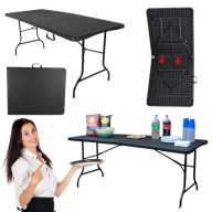 STÓŁ OGRODOWY SKŁADANY PLASTIKOWY CATERINGOWY BANKIETOWY WALIZKA 180 X74 CM