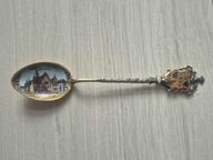 Stara łyżeczka do kawy emaliowana Breslau Wrocław srebro 800 Niemcy oryg