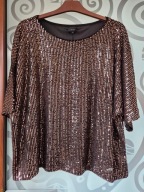 SOLAR CZARNA BLUZKA Z CEKINAMI rozm. 42