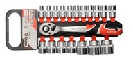 YATO ZESTAW KLUCZY NASADOWYCH NA CLIPIE GRZECHOTKA 19szt 1/2'' 8-32mm