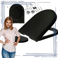 DESKA SEDESOWA WOLNOOPADAJĄCA UNIWERSALNA CZARNA WC DO KOŁO ROCA CERSANIT