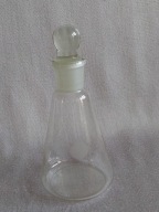 SZKLANA BUTELKA LABORATORYJNA BUTELECZKA APTECZNA KARAFKA Z KORKIEM