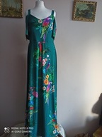 Monsoon długa SUKIENKA dziania ptaki kwiaty 40/42