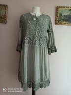 WŁOSKA długa TUNIKA Z koronkami 38./40
