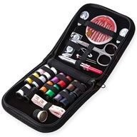 Zestaw do SZYCIA Przenośny ZASUWANY Nici NOŻYCZKI Igły MIARKA na Prezent