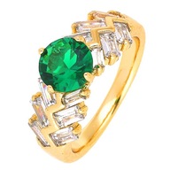 51647 Pierścionek pozłacany 18K średnica 18 mm elegancki z cyrkoniami