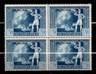 Cesarstwo Niemieckie / 816 - czwórka ( Kongres Pocztowy w Wiedniu ) 1942 r.