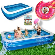 Duży BASEN OGRODOWY DMUCHANY Rodzinny Prostokątny OGRÓD 262x175cm + KÓŁKO