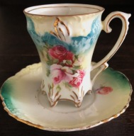 Zachwycająca filiżanka bukiet róż RS PRUSSIA 1890-1910 r