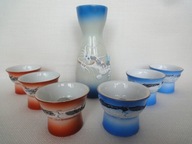 Japonia karafka do sake, czarki kieliszki 6 szt - akty kobiece