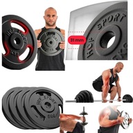 OBCIĄŻENIA ŻELIWNE TALERZEDO SZTANGI NA GRYF HOP-SPORT ZESTAW 4X5 KG