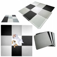 PUZZLE PIANKOWE ACTIVE HOBBY EVA SZARO-CZARNO-BIAŁE 9 elementów 180x180 cm