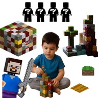 KLOCKI MAGNETYCZNE PIKSELE 129 SZTUK MIX KLOCKÓW KONSTRUKCYJNYCH 4X LUDZIK