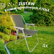 ZESTAW 4x KRZESŁO OGRODOWE PLAŻOWE SKŁADANE TURYSTYCZNE ATENA +GRATIS EBOOK